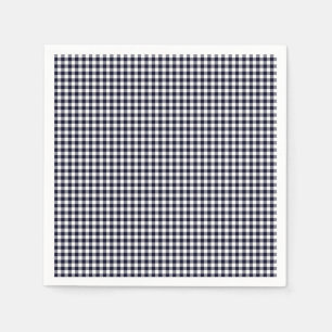 Servilleta De Papel Cuadros de papel azul de Gingham-Midnight