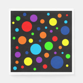 Servilleta De Papel Cuadros de papel Black Rainbow Spots