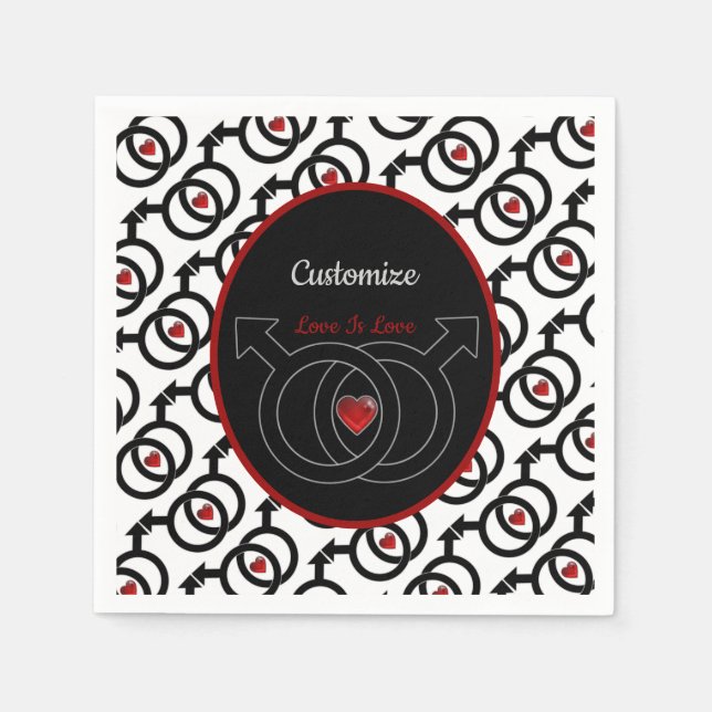 Servilleta De Papel Cuadros de papel blanco personalizado del matrimon (Anverso)