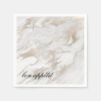 Servilleta De Papel Cuadros de papel blanco y dorado