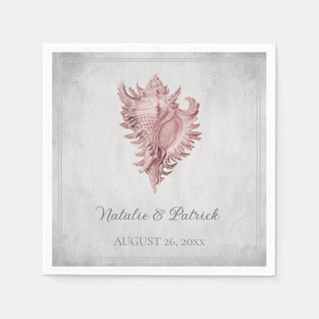 Servilleta De Papel Cuadros de papel Boda de la cubierta rosada (Anverso)