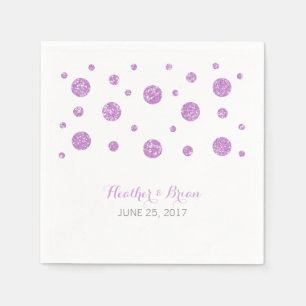 Servilleta De Papel Cuadros de papel Boda de Purpurina púrpura