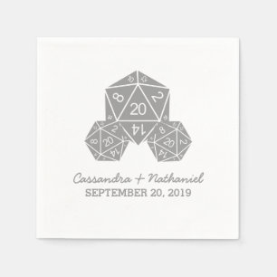 Servilleta De Papel Cuadros de papel Boda Gris D20 dados
