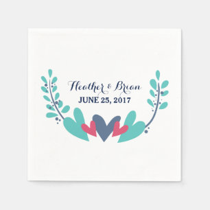 Servilleta De Papel Cuadros de papel Boda Hearts and Vines