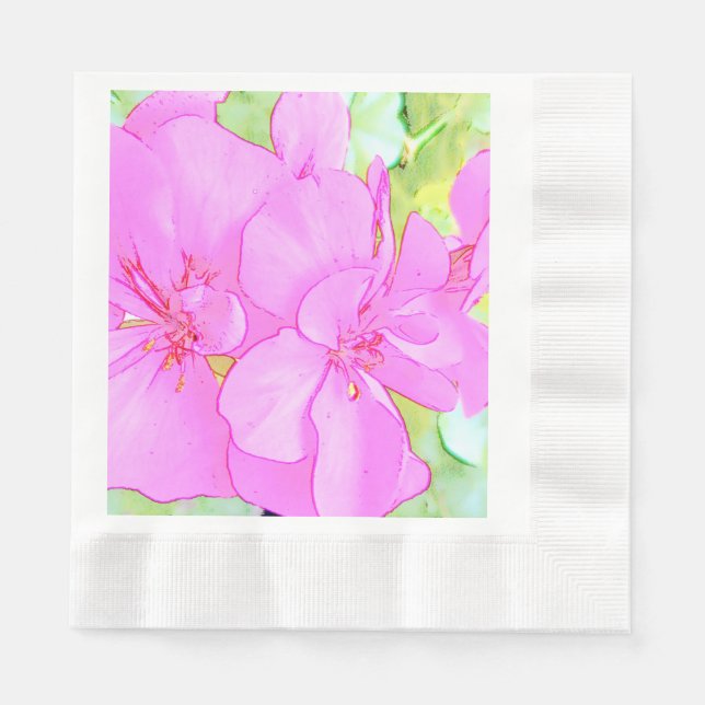 Servilleta De Papel Cuadros de papel con flores rosas (Anverso)