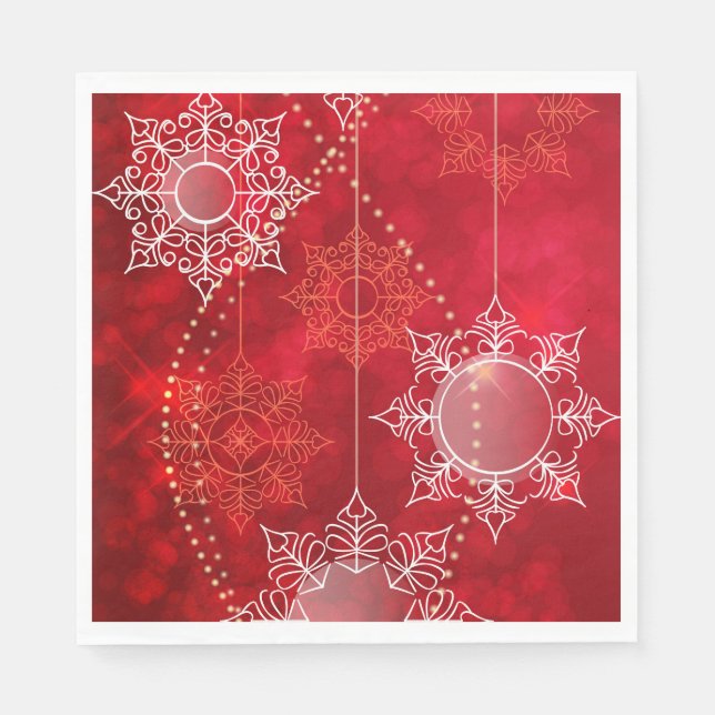 Servilleta De Papel Cuadros de papel- Copos de nieve (Anverso)