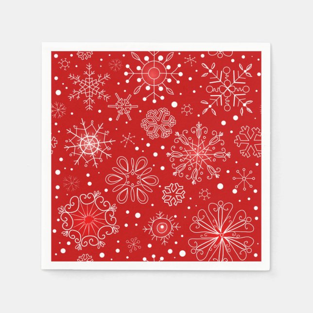 Servilleta De Papel Cuadros de papel- Copos de nieve (Anverso)
