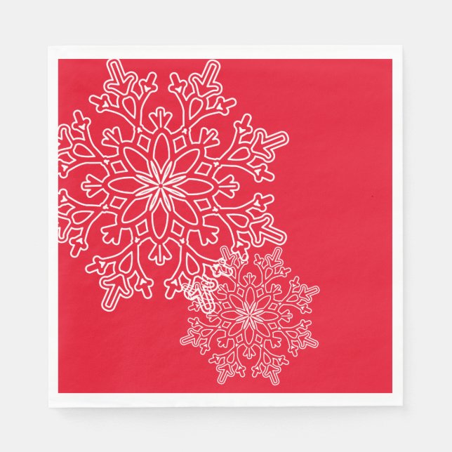 Servilleta De Papel Cuadros de papel- Copos de nieve (Anverso)