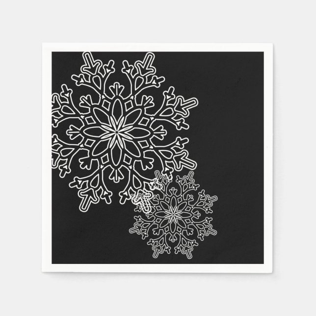Servilleta De Papel Cuadros de papel- Copos de nieve (Anverso)
