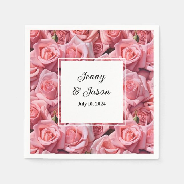 Servilleta De Papel Cuadros de papel de boda personalizados (Anverso)