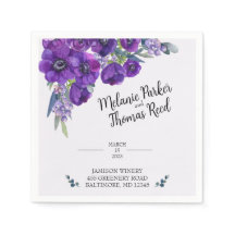 Cuadros de papel de Boda Purple Poppy