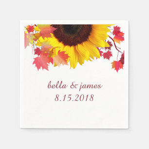 Servilleta De Papel Cuadros de papel de casamiento de girasol