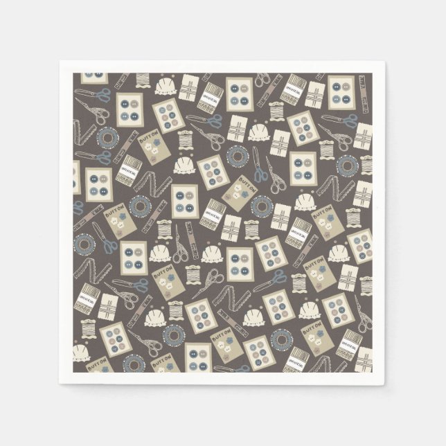 Servilleta De Papel Cuadros de papel de costura (Anverso)