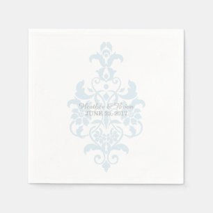 Servilleta De Papel Cuadros de papel de Damasco azul sutil