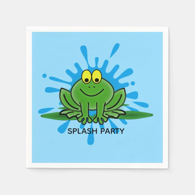 Servilleta De Papel Cuadros de papel de diseño de rana verde (Anverso)