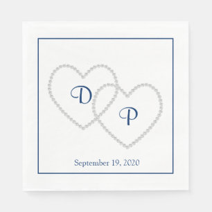 Servilleta De Papel Cuadros de papel de dos corazones boda