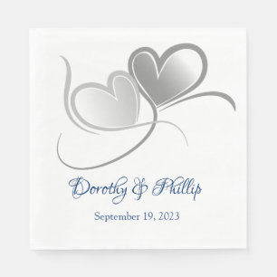 Servilleta De Papel Cuadros de papel de dos corazones boda