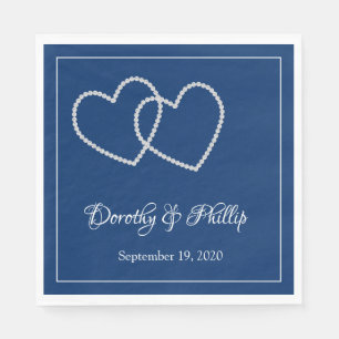 Servilleta De Papel Cuadros de papel de dos corazones boda
