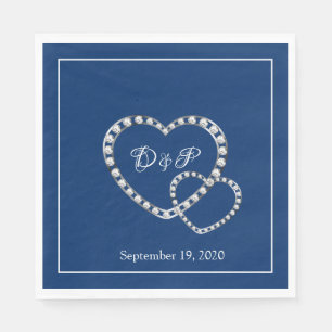 Servilleta De Papel Cuadros de papel de dos corazones boda