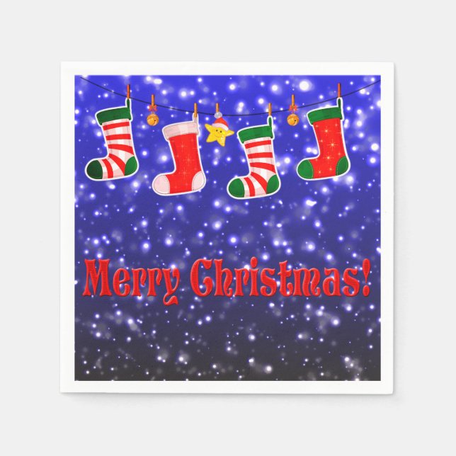 Servilleta De Papel Cuadros de papel de Fiesta navideño (Anverso)