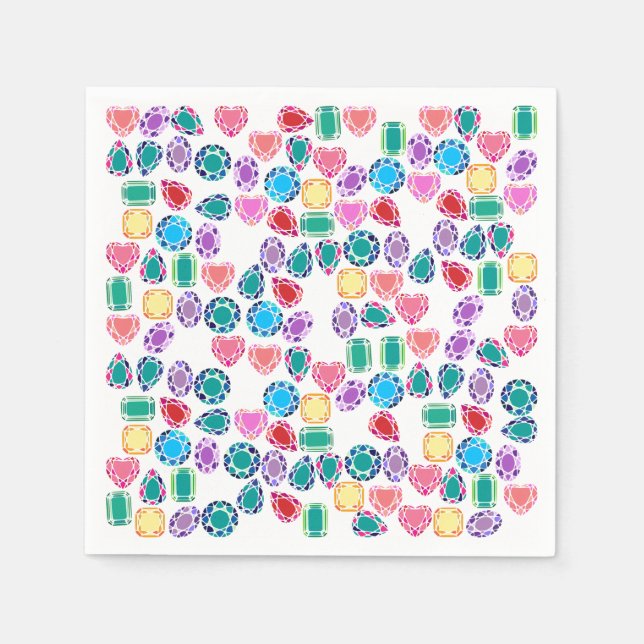 Servilleta De Papel Cuadros de papel de gemas coloridos (Anverso)