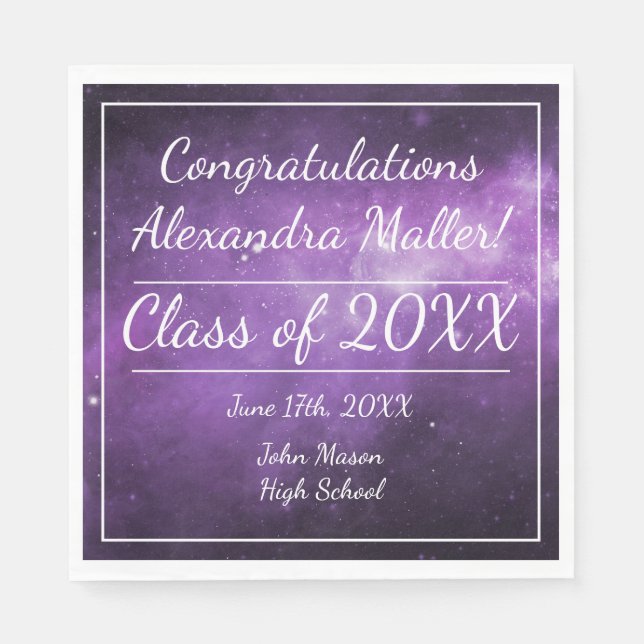 Servilleta De Papel Cuadros de papel de graduación de papel de galaxia (Anverso)