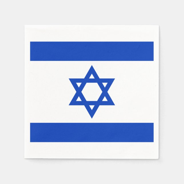 Servilleta De Papel Cuadros de papel de la bandera de Israel (Anverso)