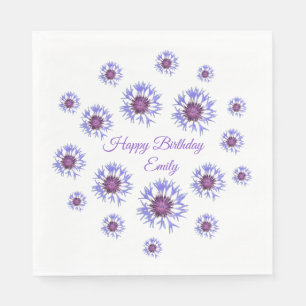 Servilleta De Papel Cuadros de papel de la fiesta de cumpleaños Blue F