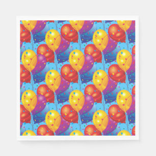 Servilleta De Papel Cuadros de papel de los globos de cumpleaños