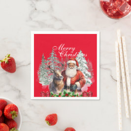 Servilleta De Papel Cuadros de papel de los Santa Navidades de Estados