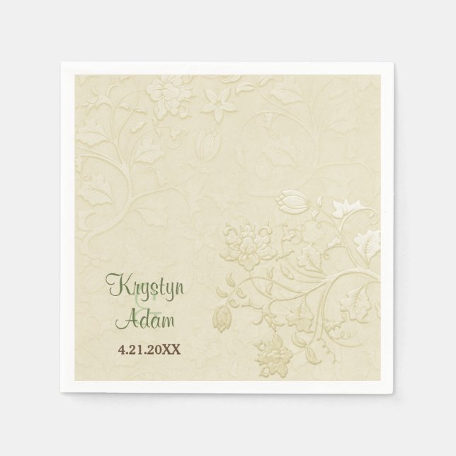 Servilleta De Papel Cuadros de papel de marfil de Boda de gatos posado (Anverso)