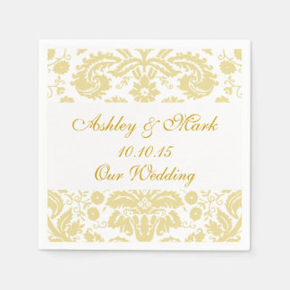 Servilleta De Papel Cuadros de papel de matrimonio Gold Ivory Damask