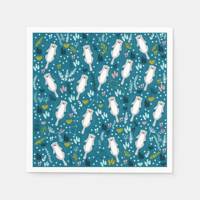 Servilleta De Papel Cuadros de papel de nutrias (Anverso)