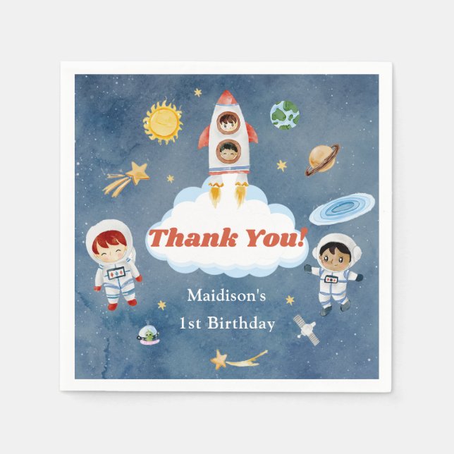 Servilleta De Papel Cuadros de papel de placas de cohetes del espacio  (Anverso)