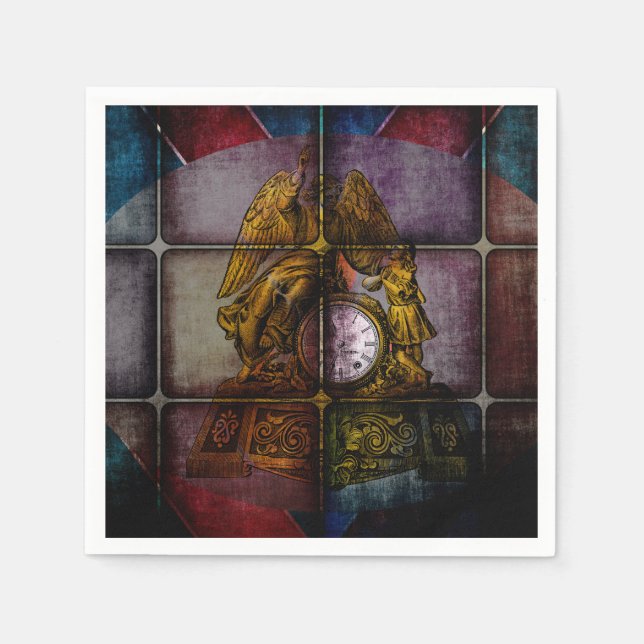 Servilleta De Papel Cuadros de papel de reloj antigüo Mantle (Anverso)