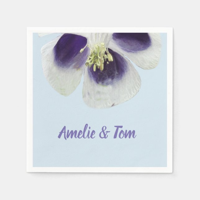Servilleta De Papel Cuadros de papel de texto de flores moradas (Anverso)
