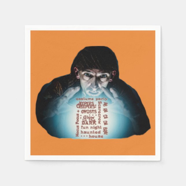 Servilleta De Papel Cuadros de papel Fiesta de disfraces de Halloween  (Anverso)