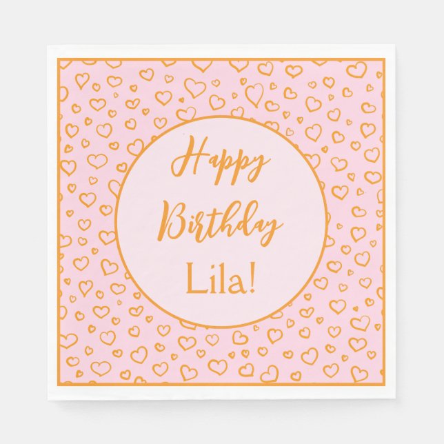 Servilleta De Papel Cuadros de papel Fiesta personalizados para el cor (Anverso)