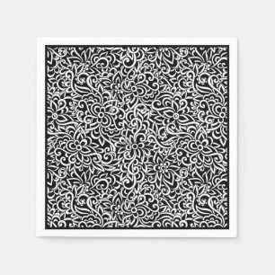 Servilleta De Papel Cuadros de papel-Floral Damask negro