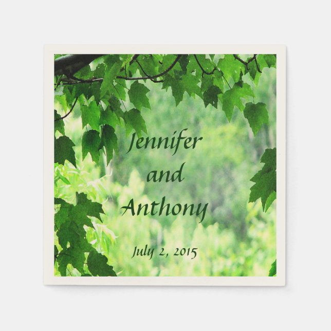 Servilleta De Papel Cuadros de papel Leafy Boda (Anverso)