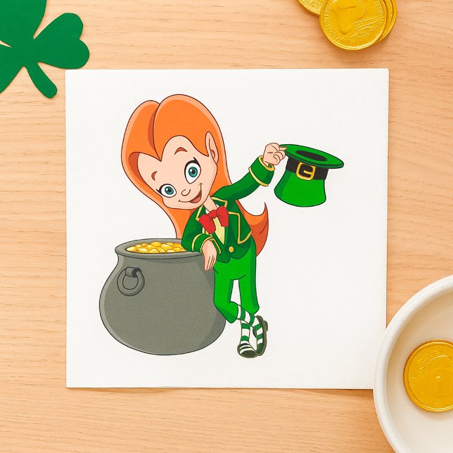 Servilleta De Papel Cuadros de papel Leprechaun Chica (Subido por el creador)