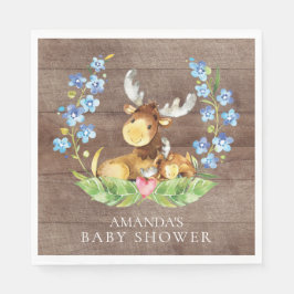 Servilleta De Papel Cuadros de papel Moose Baby Shower para niños