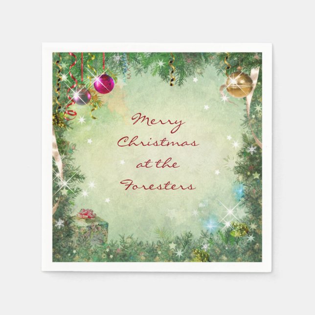 Servilleta De Papel Cuadros de papel para Navidades de personalizable (Anverso)