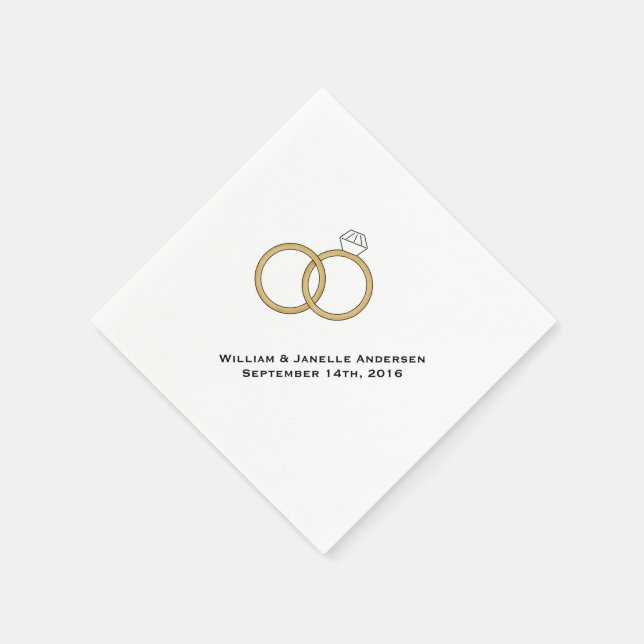 Servilleta De Papel Cuadros de papel personalizados para anillos bodas (Borde)