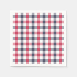 Servilleta De Papel Cuadros de papel preppy rojo, blanco y azul