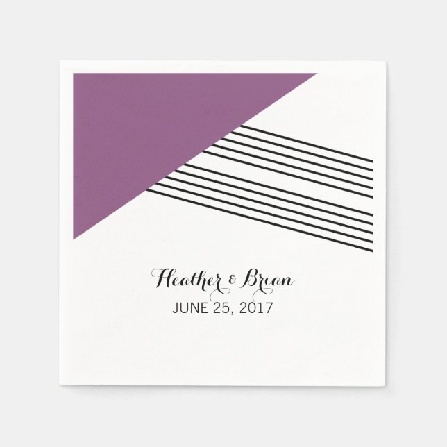 Servilleta De Papel Cuadros de papel Purple Geometric Stripe (Anverso)