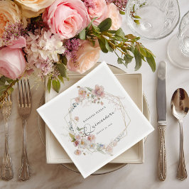 Servilleta De Papel Cuadros de papel Quinceanera floral acuarela