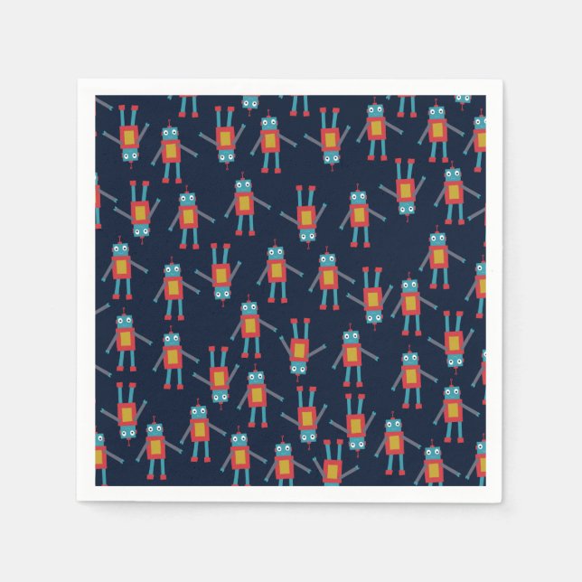 Servilleta De Papel Cuadros de papel robótico (Anverso)