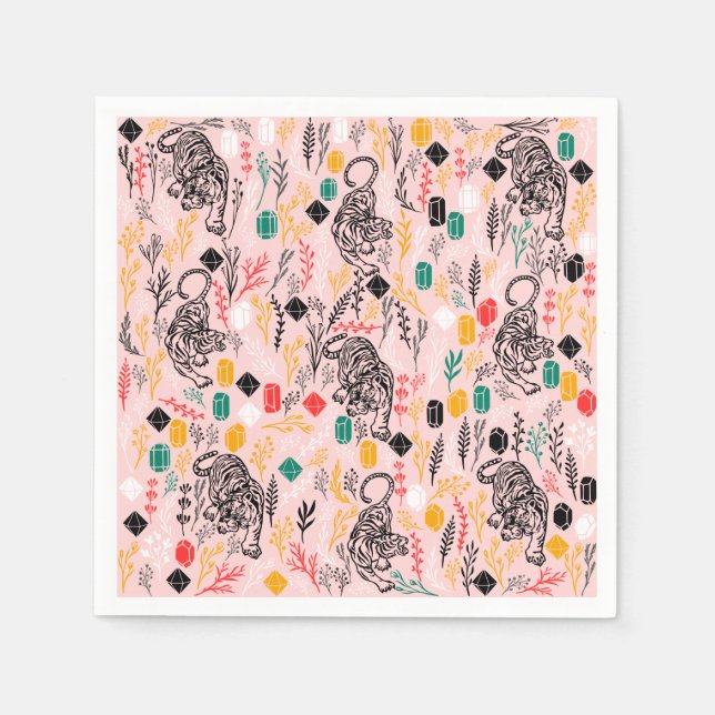 Servilleta De Papel Cuadros de papel tigre (Anverso)