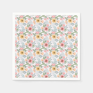 Servilleta De Papel Cuadros de patrón de flor de color suave